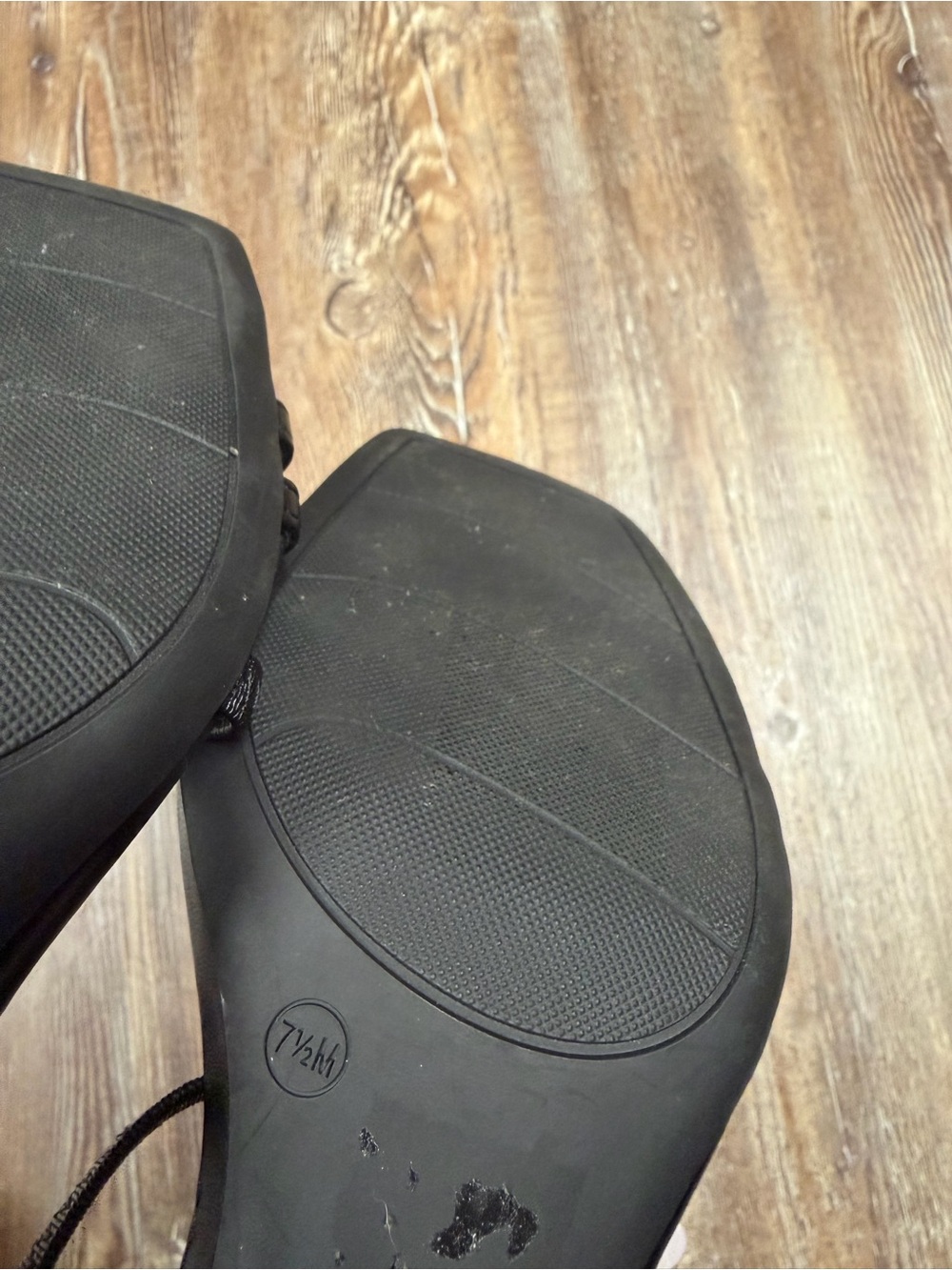 Nine West black leather sandals size 7.5 - Picture 5 of 5